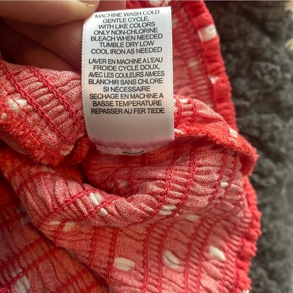 Revolve AFRM NWT Coral Pink Polka Dot Ruched Top in Sz Small - Picture 11 of 14